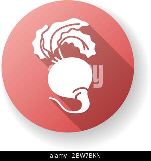 Simbolo glifo a forma di barbabietola piatta rossa Illustrazione Vettoriale