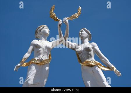 Manchester, Regno Unito. 29 maggio 2020. La foto mostra una statue presso l'INTU Trafford Centre di Manchester che ha rilasciato dettagli su come sarà saf Foto Stock