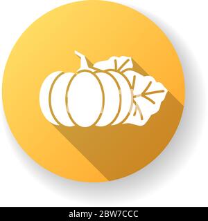 Icona glifo a forma piatta gialla di zucca Illustrazione Vettoriale