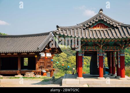 Tempio Chiljangsa, architettura tradizionale coreana ad Anseong, Corea Foto Stock