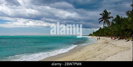 Le Morne, Mauritius - 23 agosto 2018: Spiaggia a le Morne Brabant, una delle spiagge più belle di Mauritius e il sito di molti alberghi e turismo facil Foto Stock