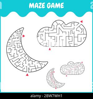 Gioco labirinto per bambini. Illustrazione Vettoriale