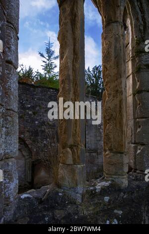 Le rovine di Old Temple Kirk, Temple, Midlothian, Scozia Foto Stock