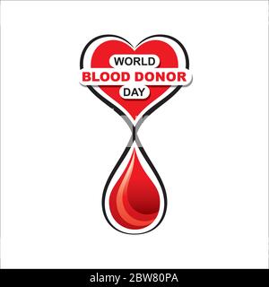 illustrazione vettoriale del concetto di donare sangue, giornata mondiale dei donatori di sangue Illustrazione Vettoriale