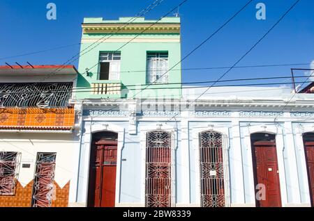 Cienfuegos case tipiche architettura Foto Stock