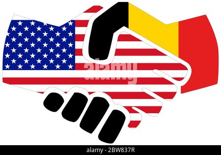 USA - Belgio / Handshake, simbolo di accordo o di amicizia Foto Stock