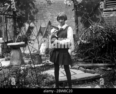 Miss Greta Hunt , di 14 anni , di Holland Park , Londra , che ha appena fatto il suo debutto pubblico come autore con illustrazioni del suo proprio disegno . 17 maggio 1927 Foto Stock