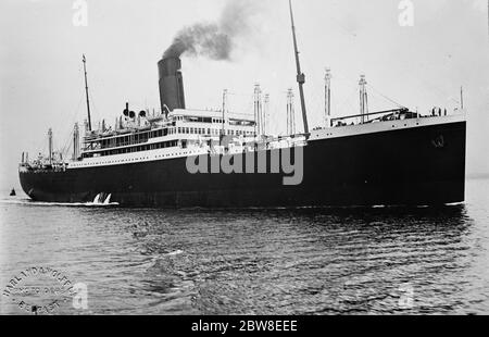 La SS Minnewaska della Red Star Line . 31 dicembre 1928 Foto Stock