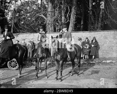 Il Duca di York va a caccia . Incontro di Cubing del Pytchley a Welton . 2 novembre 1928 Foto Stock