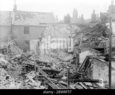 Air raid su Kings Lynn . 19 gennaio 1915 Foto Stock