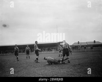 Dartford - Trial match - Rosso e Bianco e Nero - 21/08/37 1937 Foto Stock