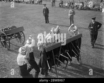 Torneo di vigili del fuoco di Erith e District . Gara di attrezzatura . 1937 Foto Stock