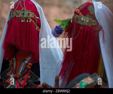 Abiti popolari dei berberi Amazzingh del Marocco Foto Stock