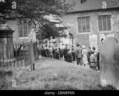 La processione funebre del sig. Frank Clark . 1938 Foto Stock