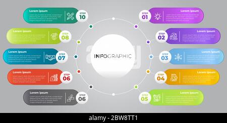 Illustrazione Di Modern Business infografica colorata con titolo, elementi, creatività, forme - vettore Illustrazione Vettoriale