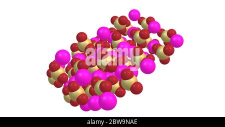 La calcite è un minerale carbonato e il polimorfo più stabile del carbonato di calcio CaCO3. illustrazione 3d Foto Stock