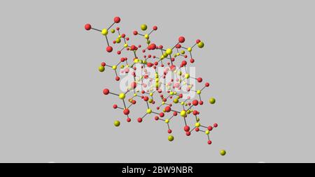 La calcite è un minerale carbonato e il polimorfo più stabile del carbonato di calcio CaCO3. illustrazione 3d Foto Stock