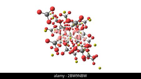 La calcite è un minerale carbonato e il polimorfo più stabile del carbonato di calcio CaCO3. illustrazione 3d Foto Stock