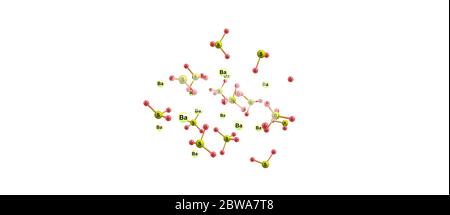 Barite o barite, BaS04 è un minerale costituito da solfato di bario. illustrazione 3d Foto Stock