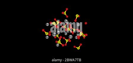 Barite o barite, BaS04 è un minerale costituito da solfato di bario. illustrazione 3d Foto Stock