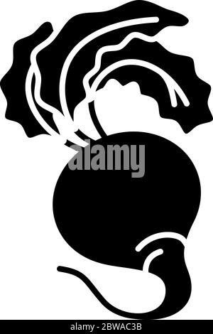 Icona glifo nero di Beetroot Illustrazione Vettoriale