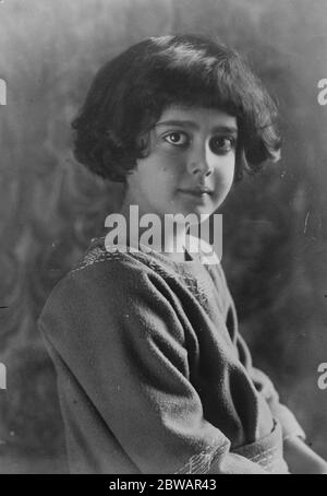 La bella principessa italiana S.A.R. la Principessa Mafalda di Savoia , la figlia più giovane di re Vittorio e della regina Helena 5 settembre 1922 Foto Stock