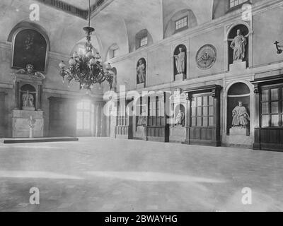 La Conferenza di Genova l'interno del Palazzo reale di Genova dove si terranno le importanti sedute della Conferenza 31 Mach 1922 Foto Stock