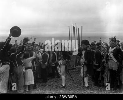 Re - sparare il film di Nelson che è stato distrutto da un incendio. Storming della Mole ( a Littlehampton ). 14 luglio 1918 Foto Stock