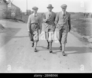 Campionato dilettante di golf a Deal , Kent . Da sinistra a destra; Torrance, Holderness e Layton. 8 maggio 1923 Foto Stock