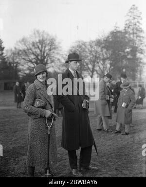 All'ippodromo di Lingfield Park , Surrey , MR R Field - Marsham . 16 gennaio 1932 Foto Stock