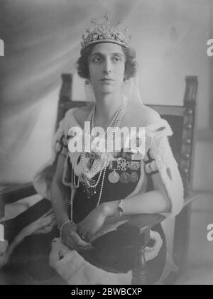 La futura Regina di Svezia . Una bella nuova fotografia di S.A.R. la Principessa ereditaria di Svezia , ex Lady Louise Mountbatten . 23 gennaio 1925 Foto Stock