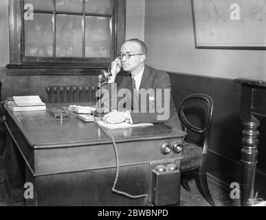 Il sig. F J Wymer di Avondale Road, Bromley London , che ha nominato ben responsabile del traffico trasversale della Southern Railway da dover e Folkstone l'8 dicembre 1938 Foto Stock