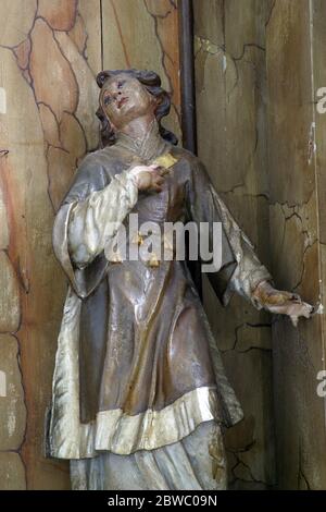 San Lorenzo, l'altare di Sant'Antonio da Padova nella Parrocchiale di tutti i Santi a Bedenica, Croazia Foto Stock