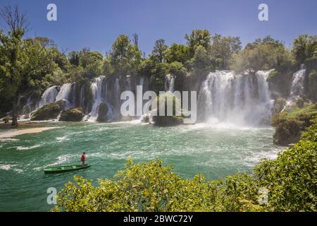 Kravice Waterfall in Bosnia Foto Stock