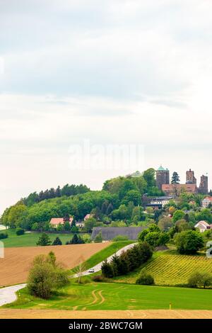 Stolpen, Germania. 28 Maggio 2020. Vista della veste medievale di Stolpen in Svizzera sassone. Credit: Daniel Schäfer/dpa-Zentralbild/ZB/dpa/Alamy Live News Foto Stock