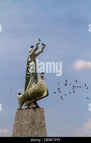 Statua di San Nicola a Nessebar in Bulgaria Foto Stock