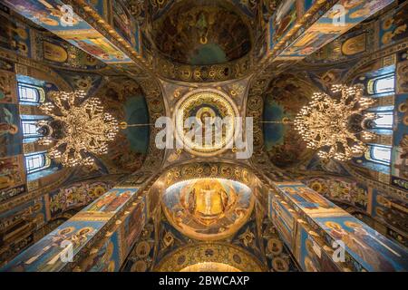 Mosaici nella Chiesa del Salvatore sul sangue a San Pietroburgo Foto Stock
