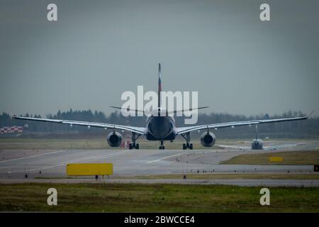 Ottobre 29, 2019, Mosca, Russia. Piano - Aeroflot Russian Airlines presso l'aeroporto di Sheremetyevo di Mosca. Foto Stock