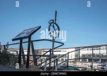 Basin Foudry patrimonio scultura a Sothbank Marina, Kirkintilloch, Dunbartonshire orientale Foto Stock