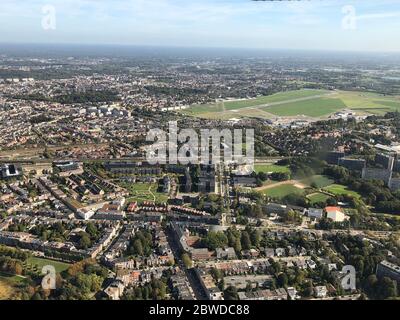 Anversa Belgio visto da un aereo ad elica Foto Stock