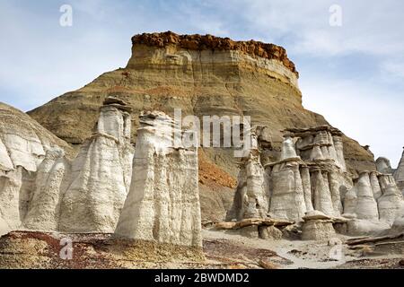 NM00304-00...NUOVO MESSICO - Hoodoos e buttes colorati nella zona di Bisti Wilderness. Foto Stock