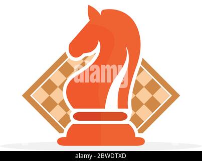 Concetto di strategia aziendale con figure di scacchi su una scacchiera moderno vettore illustrazione. Colore Figure di Scacchi pezzi illustrazione. Illustrazione Vettoriale