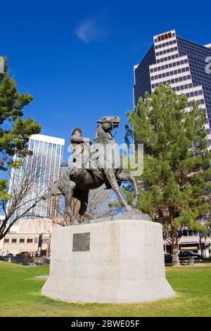 Statua di Villa del Generale Francisco, Parco di Veinte De Agostò, Tucson, Arizona, Stati Uniti Foto Stock