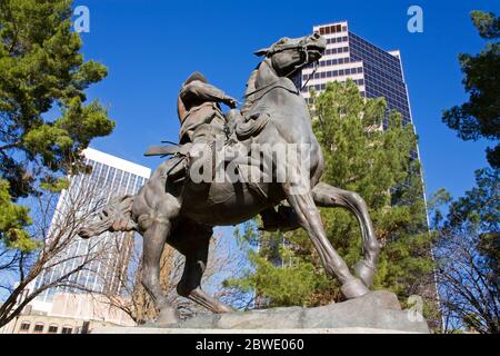 Statua di Villa del Generale Francisco, Parco di Veinte De Agostò, Tucson, Arizona, Stati Uniti Foto Stock