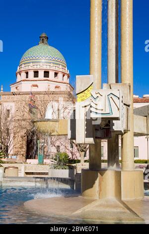 Sunset Park Fontana & Pima County Courthouse, Tucson, Arizona, Stati Uniti d'America Foto Stock