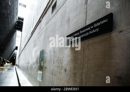 Gdansk, Polonia - 12 aprile 2019; interno del Museo della seconda guerra mondiale Foto Stock