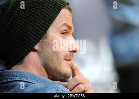 David Beckham porta i suoi ragazzi a guardare Los Angeles Lakers contro Phoenix Suns gioco allo Staples Center, Los Angeles, California. 16 novembre 2012 Foto Stock