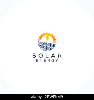 Modello di logo energia solare penale Illustrazione Vettoriale