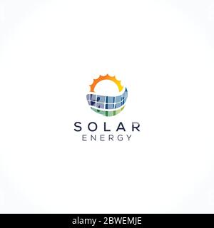 Green Energy solare Penal Logo Template Illustrazione Vettoriale