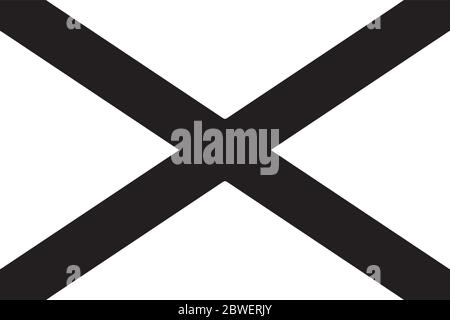 Bandiera dello stato dell'Alabama. Stati Uniti d'America. File vettoriale EPS in bianco e nero. Illustrazione Vettoriale